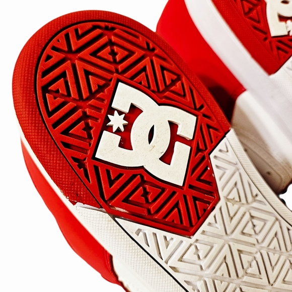 DC Cure Hi-Top Red and White Skate Sneakers ADYS400072 Men's Size 10.5 - Picture 10 of 10